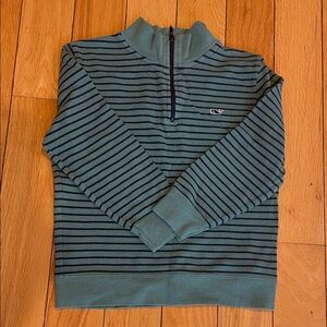 Vineyard Vines Kids Green and Black Striped Sweater